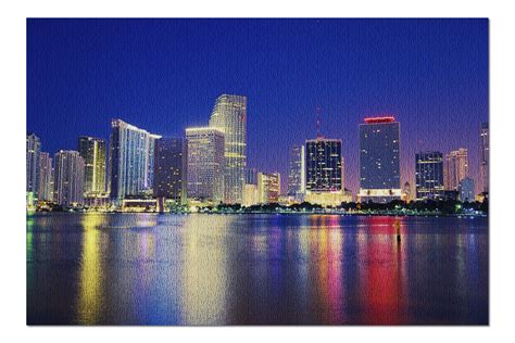 Miami Florida Miami Skyline At Night Photography A 93951 20x30