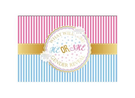 Gender Reveal Backdrop Printable-He or She by AllbyWanda on Etsy | Gender reveal, Backdrops, Gender