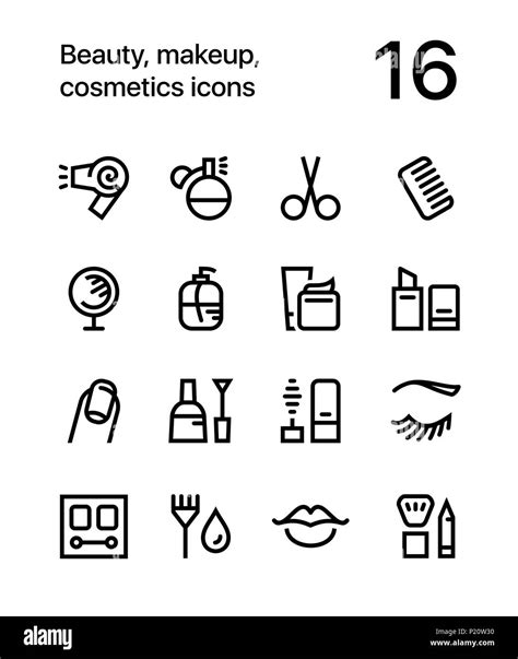 Beauty Cosmetics Makeup Icons For Web And Mobile Design Pack 1 Stock