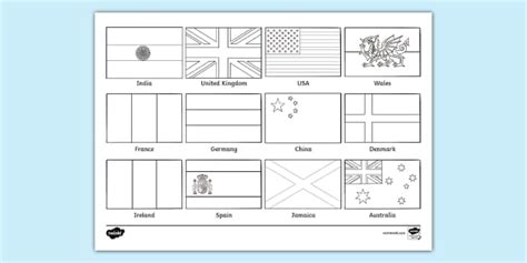 Free Flags Of The World Colouring Page Colouring Sheets