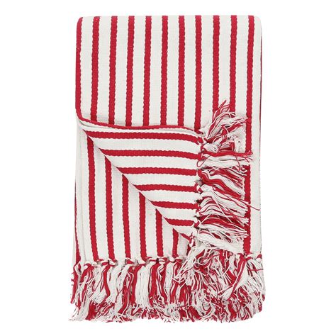 Red And White Cotton Throw Cotton Throws Red And White Striped Throw