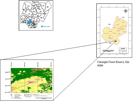 map  edo state nigeria showing urhonigbe forest reserve  oml   scientific