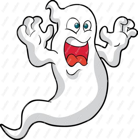 Scary Halloween Ghost Cartoon Royalty Free Clipart Vector Image