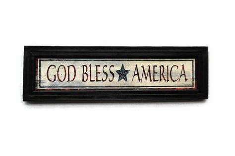 God Bless America By Cindy Jacobs In A Handmade Wooden Frame Etsy