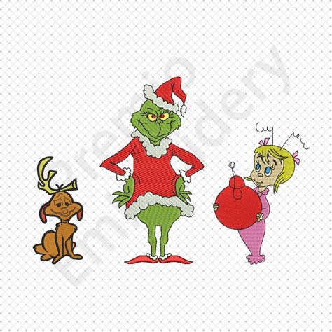 Grinch Embroidery Design Grinch Dog Embroidery Designs Cindy Etsy