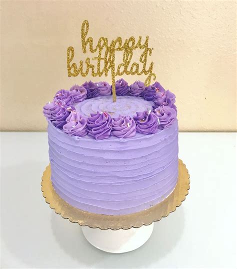 Simple Purple Birthday Cake Purple Cakes Birthday 14th Birthday