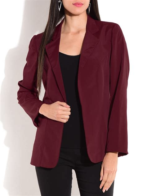 Buy Online Solid Maroon Jacket From Blazers And Coats For Women By Just