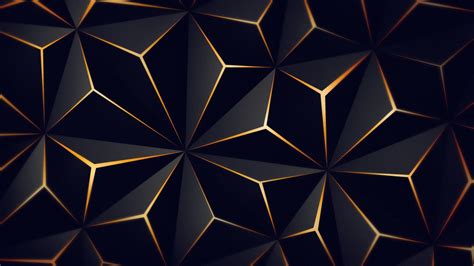 Triangle Solid Black Gold 4k Hd Abstract Wallpapers Hd