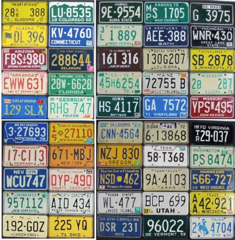 All 50 United States License Plates Vintage Standard Set All Embossed