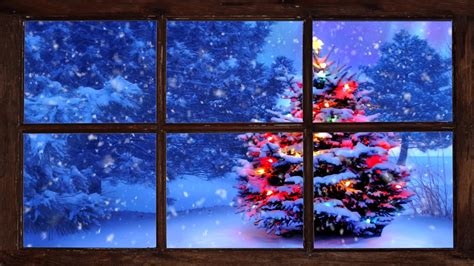 Christmas Music Virtual Winter Window Snow Scene 3 Of 3 Living