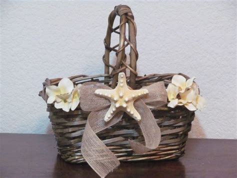 Wedding Flower Girl Beach Basket Rustic Beach Flower Girl Basket