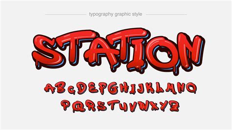 Rode Druipende Graffiti Stijl Artistieke Lettertype 1108575 Download