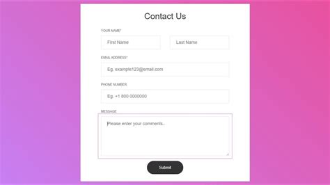 Awesome Animated Contact Page By Html And Css Contact Form Design Series