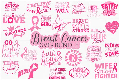 Breast Cancer Svg Bundle Cancer Awareness Svg Cut Files 920381 Cut