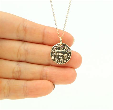 Taurus Zodiac Coin Necklace Made To Layer