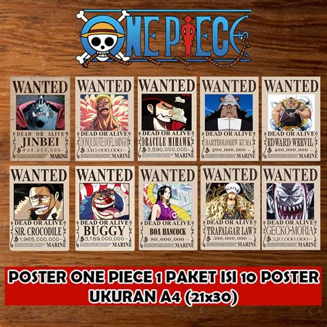Jual Poster Bounty One Piece Mugiwara Crew X Cm Paket Isi Poster Shopee Indonesia