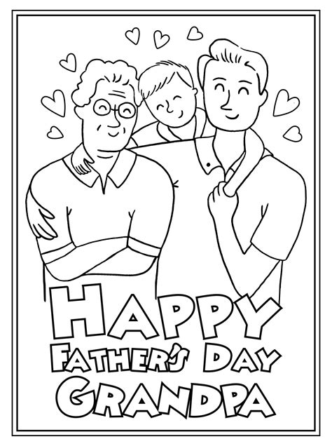 Happy Fathers Day Grandpa Coloring Pages
