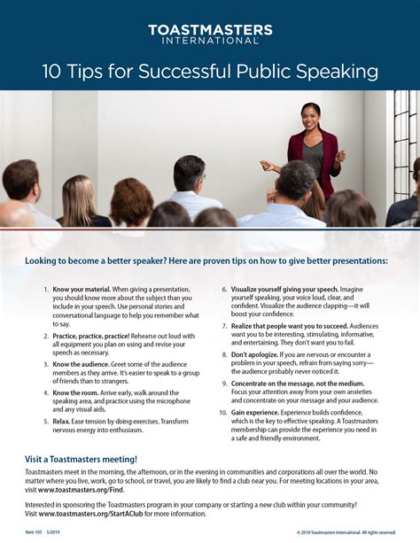 10 Tips For Successful Public Speaking Set Of 10