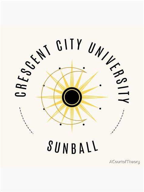 Crescent City University Sunball Sticker By Acourtoftheory Redbubble