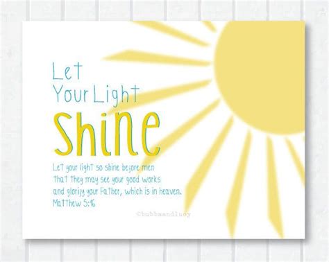 Let Your Light Shine Sunshine Scripture Print With Matthew Etsy Let
