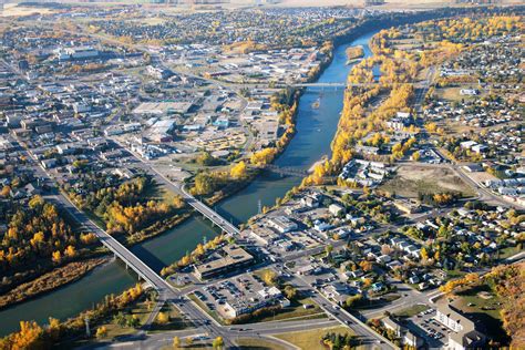 Aerial Shot Of The Cityscape Of Red Deer Alberta Image Free Stock