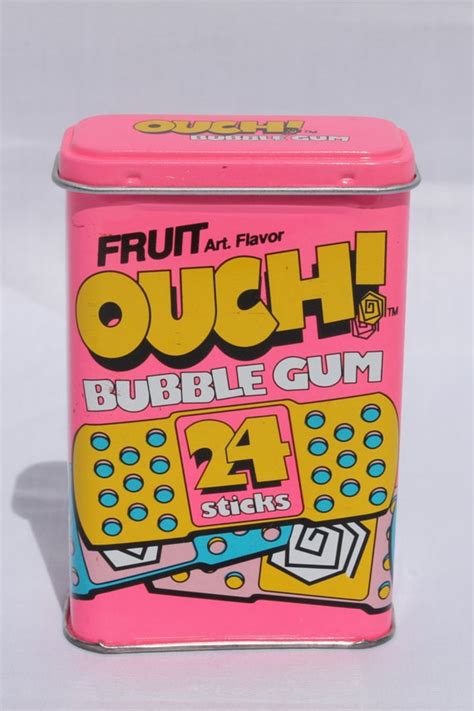 Vintage Ouch Band Aid Bubble Gum Tin Pink Box 90s