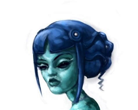 aliens alien girl joker result image blue fictional characters art art background