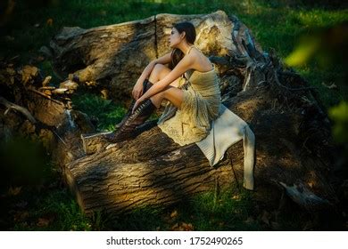 Fabulous Forest Nymph Long Hair Stands Stock Photo Shutterstock