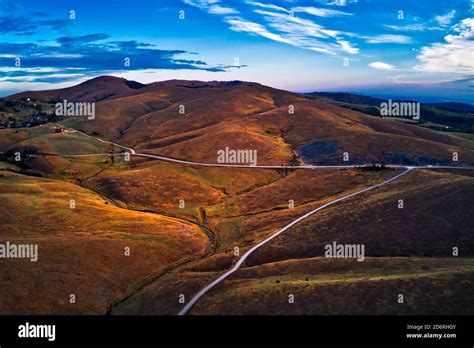 Aerial View Of Beautiful Zlatibor Region Landscape With Asphalt Road