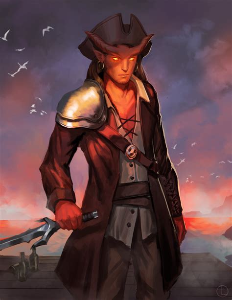 Oc Art Kxyes My Tiefling Pirate Dnd Fantasy Character Art Rpg