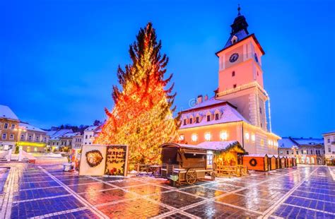 Brasov Romania Christmas Market In Transylvania Stock Image Image