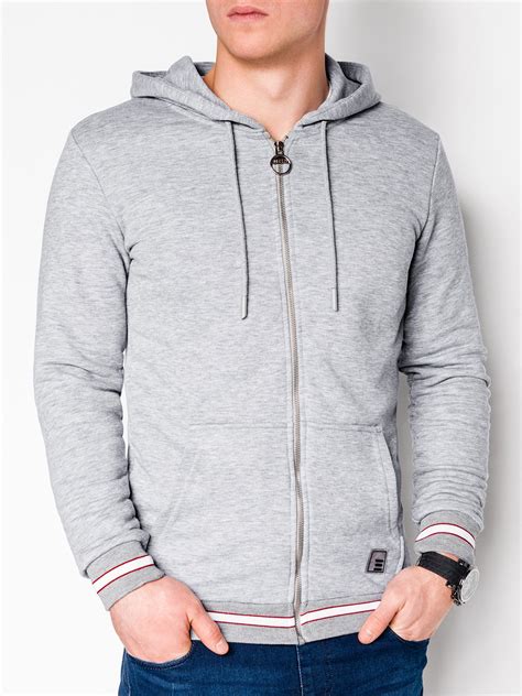 Mens Zip Up Hoodie B912 Grey Modone Wholesale Clothing For Men