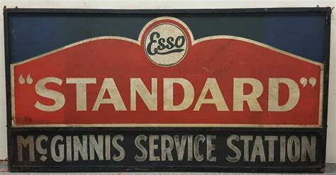 2 Large Esso Standard Mcginnis Service Station Signs