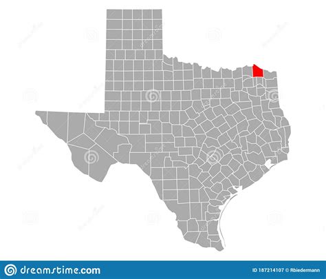 Map Of Red River In Texas Stock Vector Illustration Of Vector 187214107