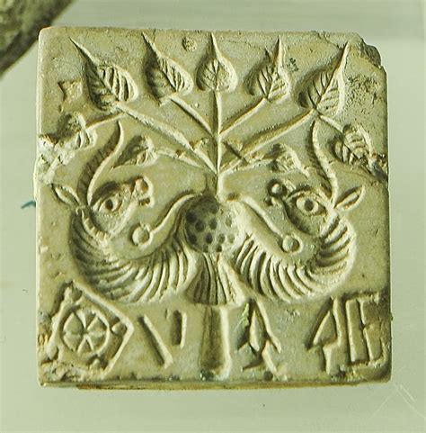 C2700 2000 Bce Mohenjo Daro Seal Two Unicorns And Tree Of Life
