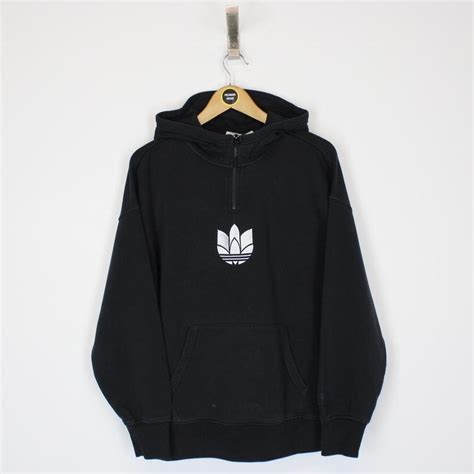 Adidas Black And White Pullover Hoodie Jumper Size Depop