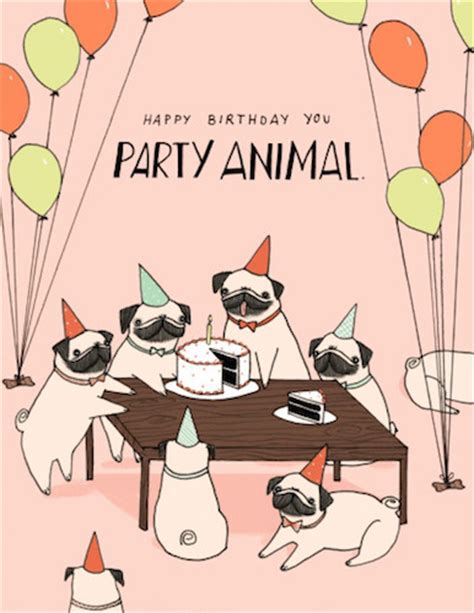Pugs Dogs Birthday Party Happy Birthday You Party Animal