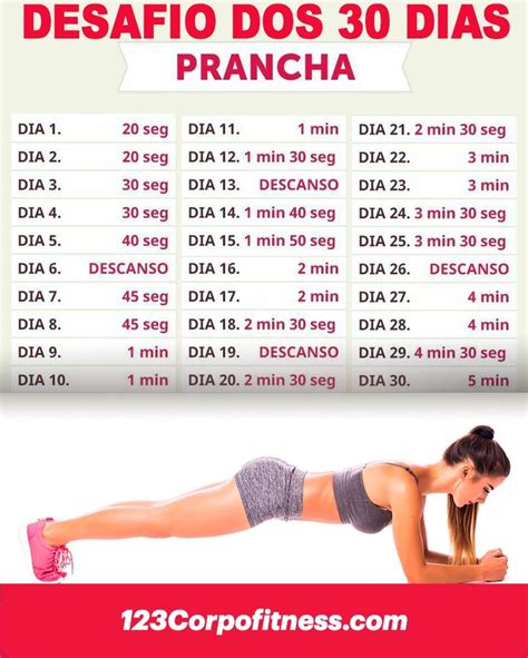 Desafio Dos 30 Dias Prancha Workout Plan For Beginners Workout Plan