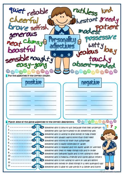Personality Adjectives English Esl Worksheets Pdf And Doc