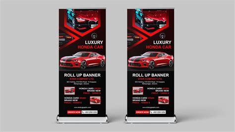 Roll Up Banner Template Photoshop Tutorial Car Banner Design Youtube