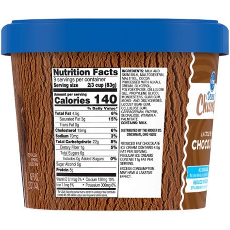 Kroger Deluxe Churned Lactose Free Reduced Fat Chocolate Ice Cream Tub