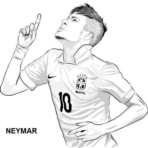 Neymar Para Colorir Soccer Drawing Sports Coloring Pages Soccer Players