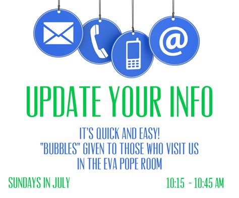 July Is Update Your Info Month At Redeemer Church Of The Redeemer