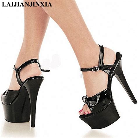 Laijianjinxia New Night Club Women Sexy Dance Shoes 15cm Stiletto High Heels Platform Dancing
