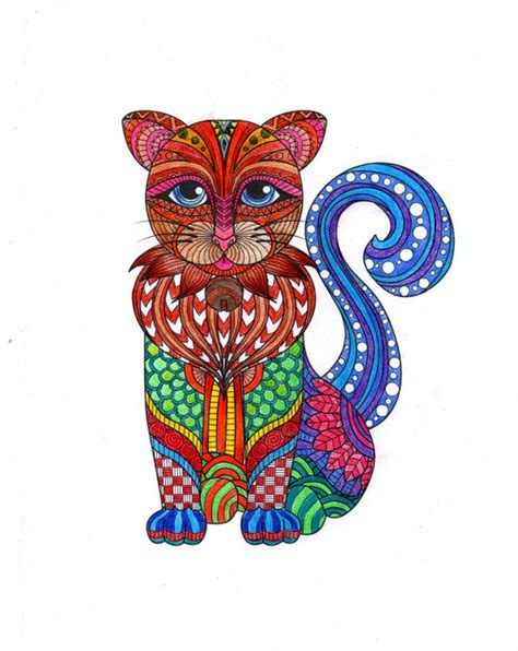 Zentangle Art Of Cat by brandogallery on Etsy