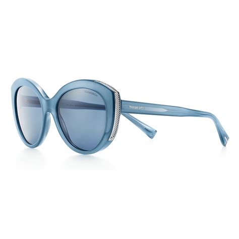 Tiffany And Co Cat Eye Sunglasses Light Blue Silver Tiffany Diamond Point Collection