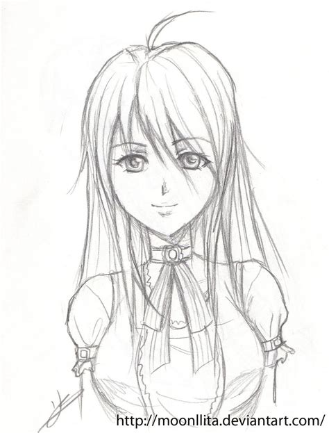 Anime Girl Pencil By Moonllita On Deviantart