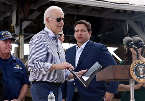 Joe Biden And Ron Desantis Set Aside The Political Storm To Talk