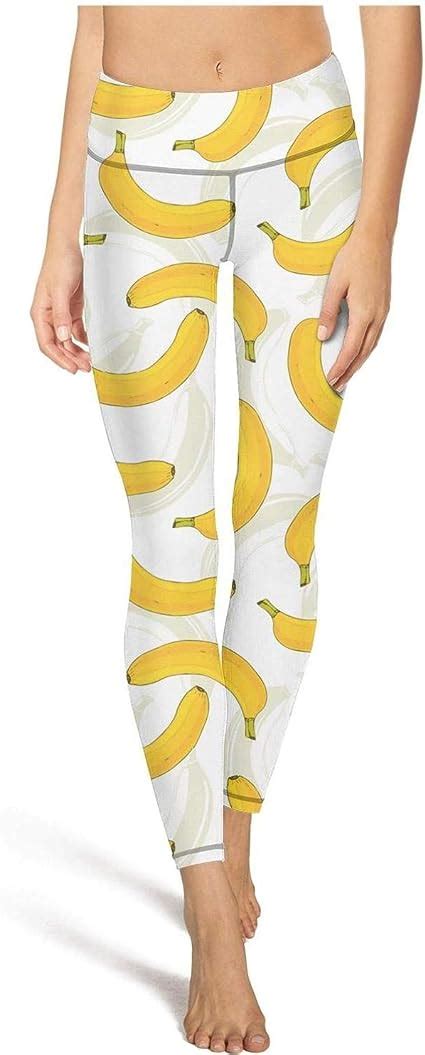 Lhsposifd Yellow Bananas Banana Fruit Yoga Pants Customization High Waist Leggings For Women At