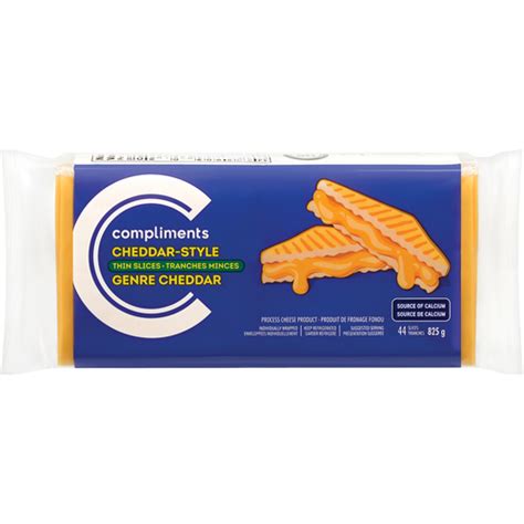 Fromage Cheddar En Tranches Minces 825 G Complimentsca